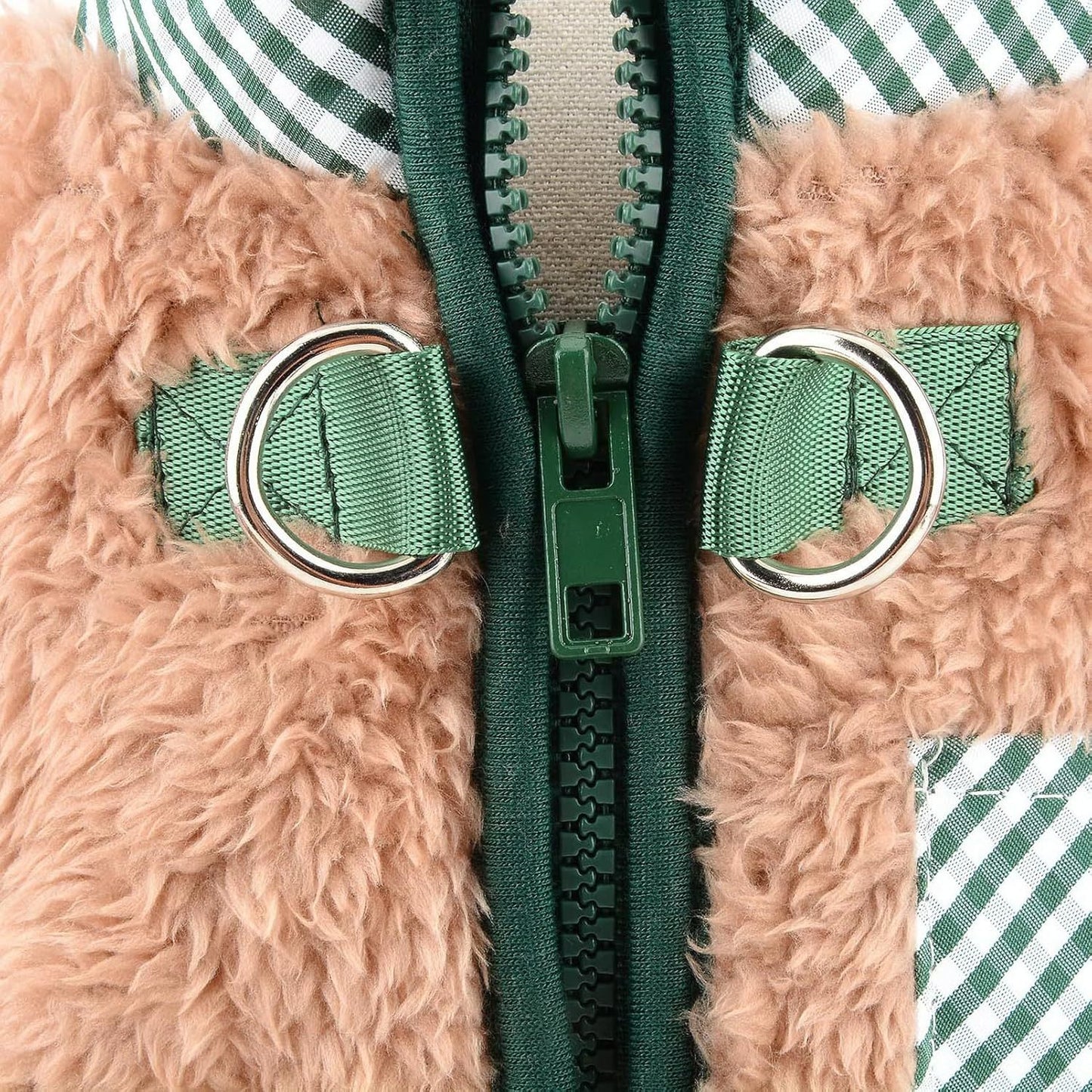 Plush Fleece Dog Coat For Small Dog With Double D-Ring Zipper On Back Pet Jumpsuit