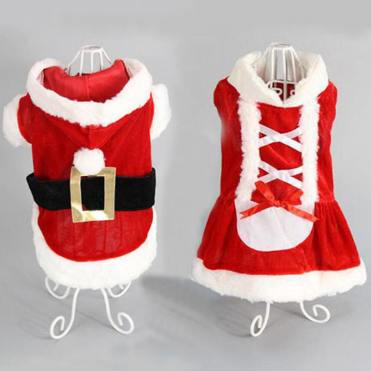 Christmas Dog Clothes Pet Vest Shirt Dog Winter Dress Warm Coat Jacket